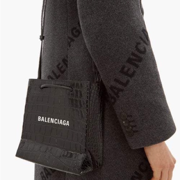 RARE BALENCIAGA Preowned Everyday XXS Shopping Tote Black embossed crocodile - Picture 16 of 16